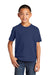 Port & Company PC450Y Youth Fan Favorite Short Sleeve Crewneck T-Shirt Team Navy Blue Model Front