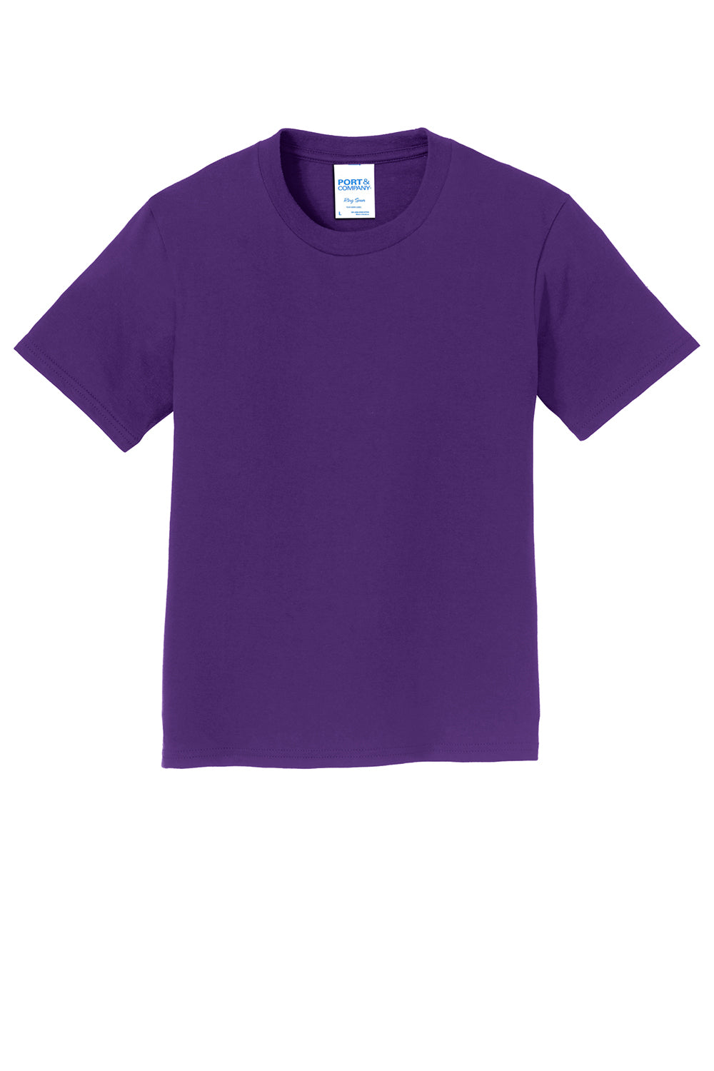 Port & Company PC450Y Youth Fan Favorite Short Sleeve Crewneck T-Shirt Team Purple Flat Front