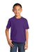 Port & Company PC450Y Youth Fan Favorite Short Sleeve Crewneck T-Shirt Team Purple Model Front