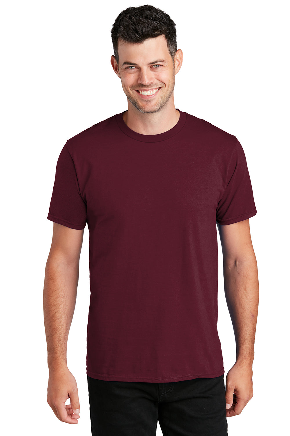 Port & Company PC450 Mens Fan Favorite Short Sleeve Crewneck T-Shirt Athletic Maroon Model Front