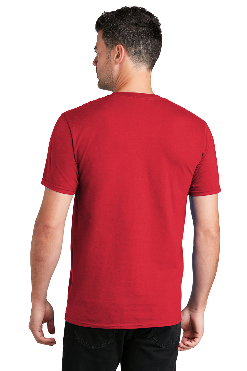 Port & Company PC450 Mens Fan Favorite Short Sleeve Crewneck T-Shirt Athletic Red Model Back