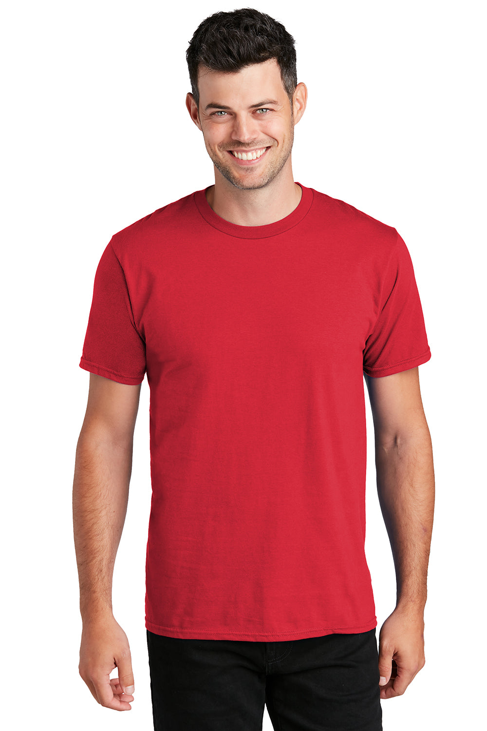 Port & Company PC450 Mens Fan Favorite Short Sleeve Crewneck T-Shirt Athletic Red Model Front