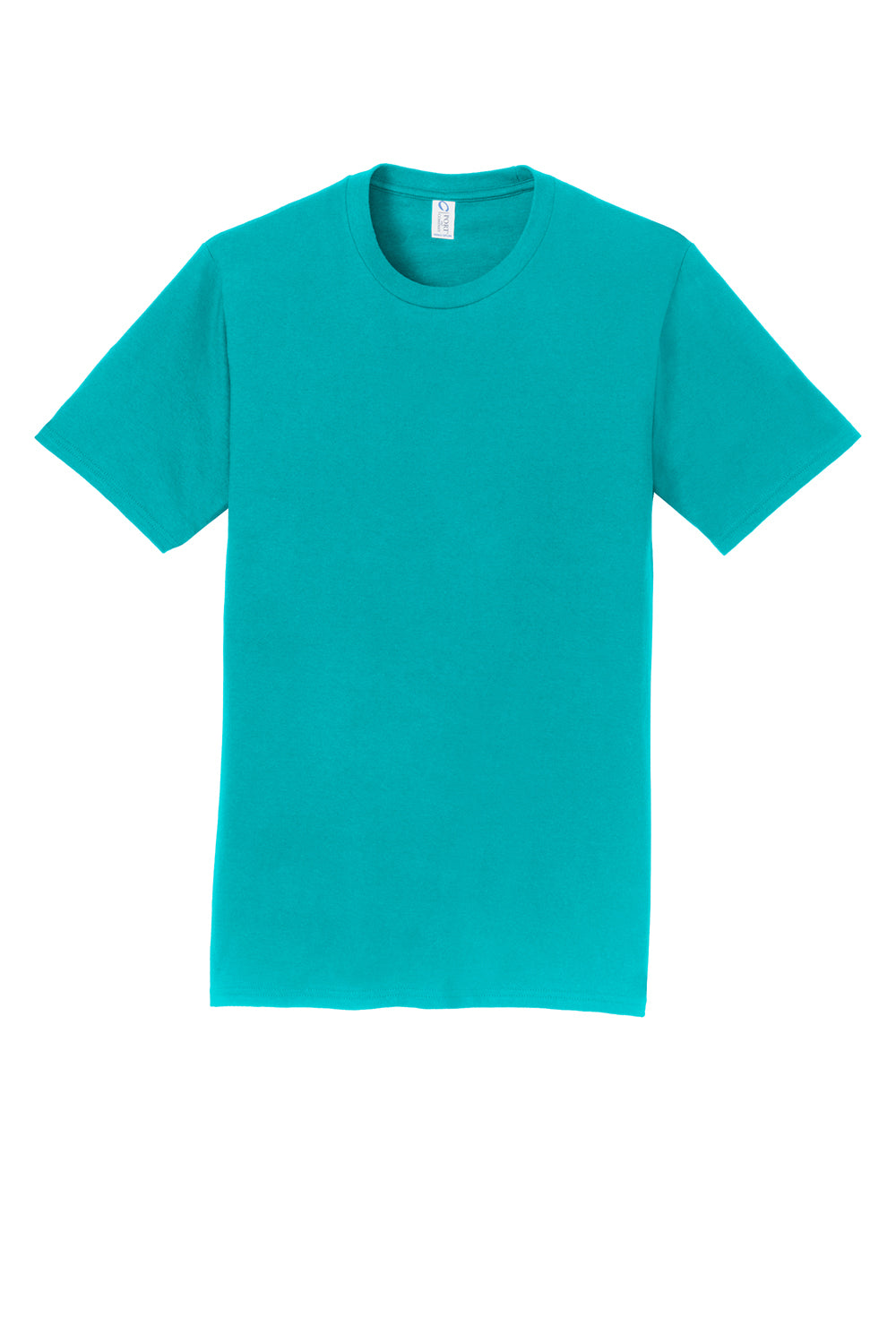 Port & Company PC450 Mens Fan Favorite Short Sleeve Crewneck T-Shirt Bright Aqua Blue Flat Front