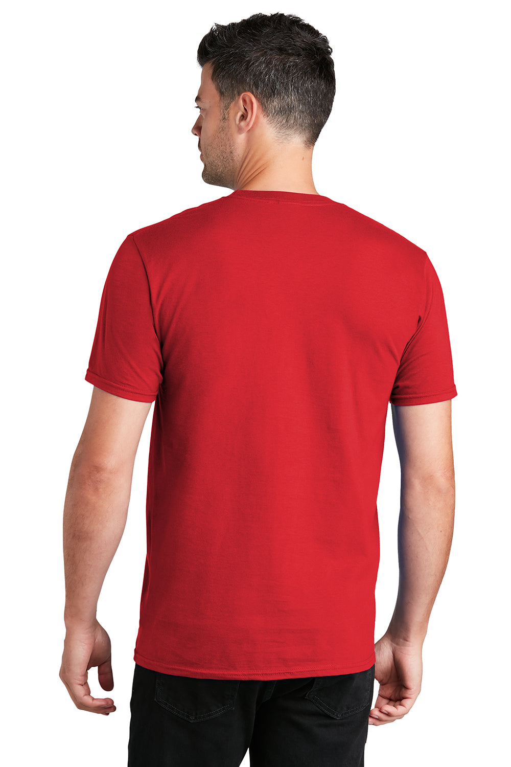 Port & Company PC450 Mens Fan Favorite Short Sleeve Crewneck T-Shirt Bright Red Model Back