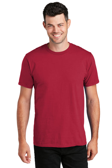 Port & Company PC450 Mens Fan Favorite Short Sleeve Crewneck T-Shirt Cardinal Red Model Front