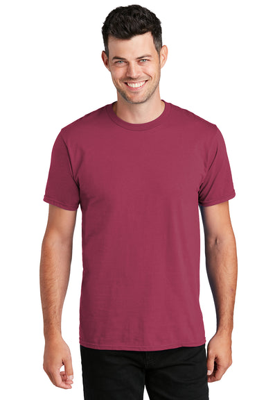 Port & Company PC450 Mens Fan Favorite Short Sleeve Crewneck T-Shirt Garnet Red Model Front