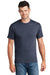 Port & Company PC450 Mens Fan Favorite Short Sleeve Crewneck T-Shirt Heather Navy Blue Model Front