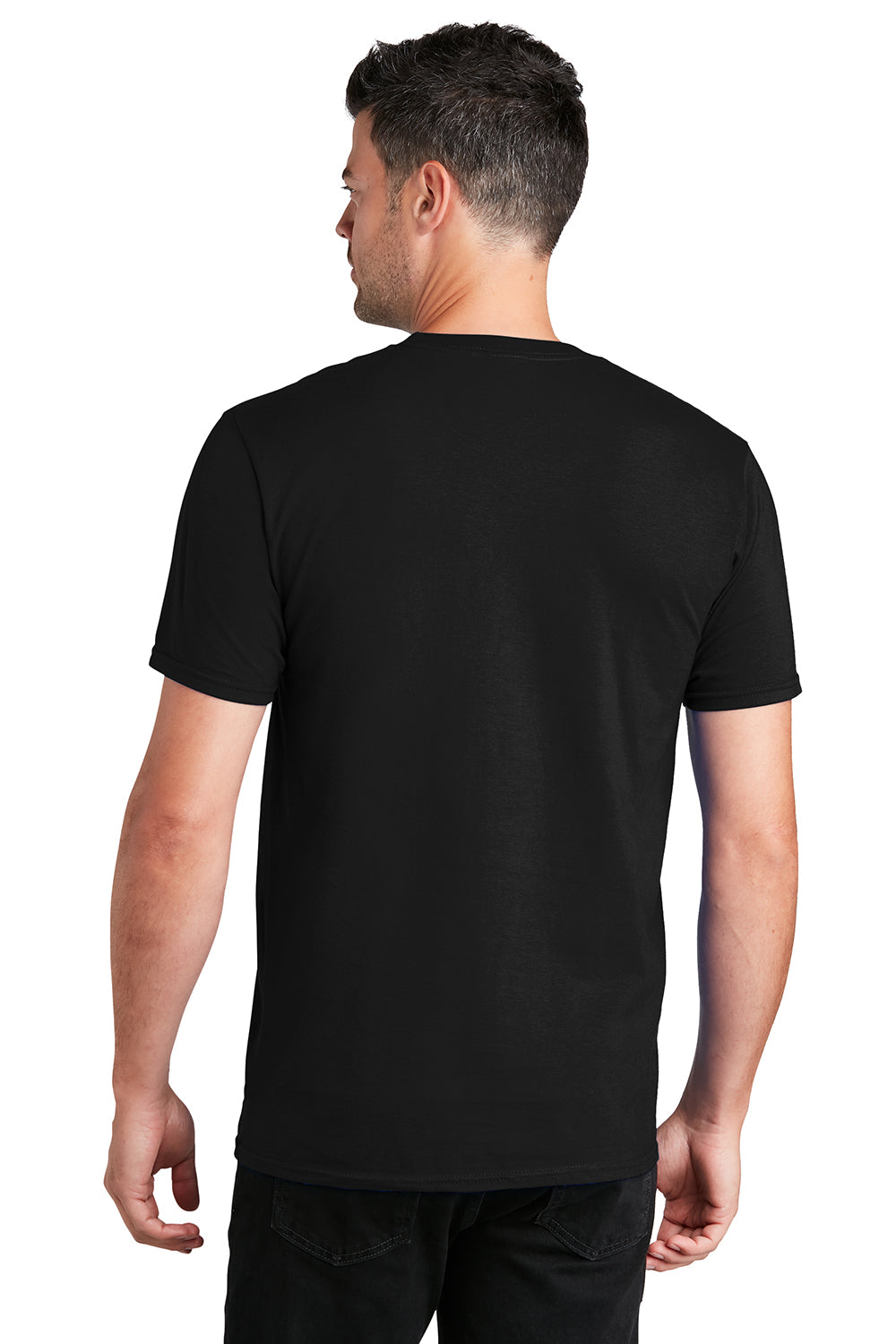 Port & Company PC450 Mens Fan Favorite Short Sleeve Crewneck T-Shirt Jet Black Model Back