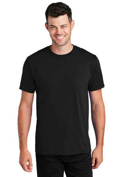 Port & Company PC450 Mens Fan Favorite Short Sleeve Crewneck T-Shirt Jet Black Model Front