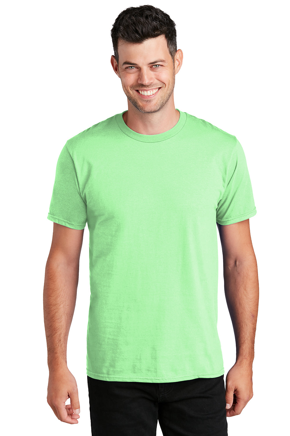 Port & Company PC450 Mens Fan Favorite Short Sleeve Crewneck T-Shirt Spearmint Green Model Front