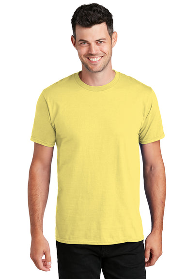 Port & Company PC450 Mens Fan Favorite Short Sleeve Crewneck T-Shirt Yellow Model Front