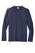 Port & Company PC455LS Mens Fan Favorite Long Sleeve Crewneck T-Shirt Heather Team Navy Blue Flat Front