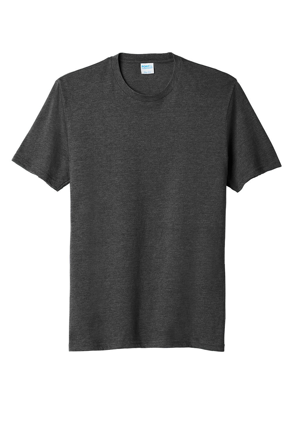 Port & Company PC455 Mens Fan Favorite Short Sleeve Crewneck T-Shirt Heather Black Flat Front