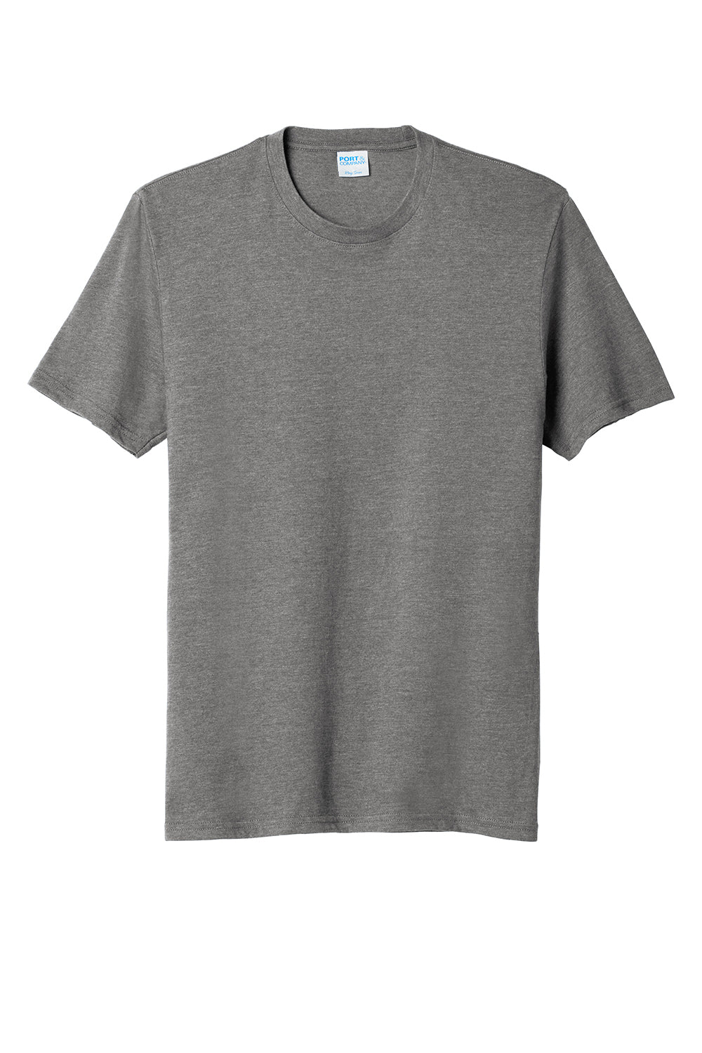 Port & Company PC455 Mens Fan Favorite Short Sleeve Crewneck T-Shirt Heather Graphite Grey Flat Front