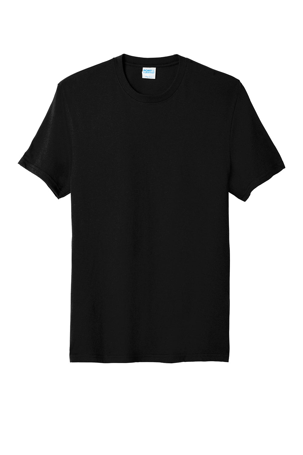 Port & Company PC455 Mens Fan Favorite Short Sleeve Crewneck T-Shirt Jet Black Flat Front