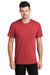 Port & Company PC455 Mens Fan Favorite Short Sleeve Crewneck T-Shirt Heather Team Cardinal Red Model Front