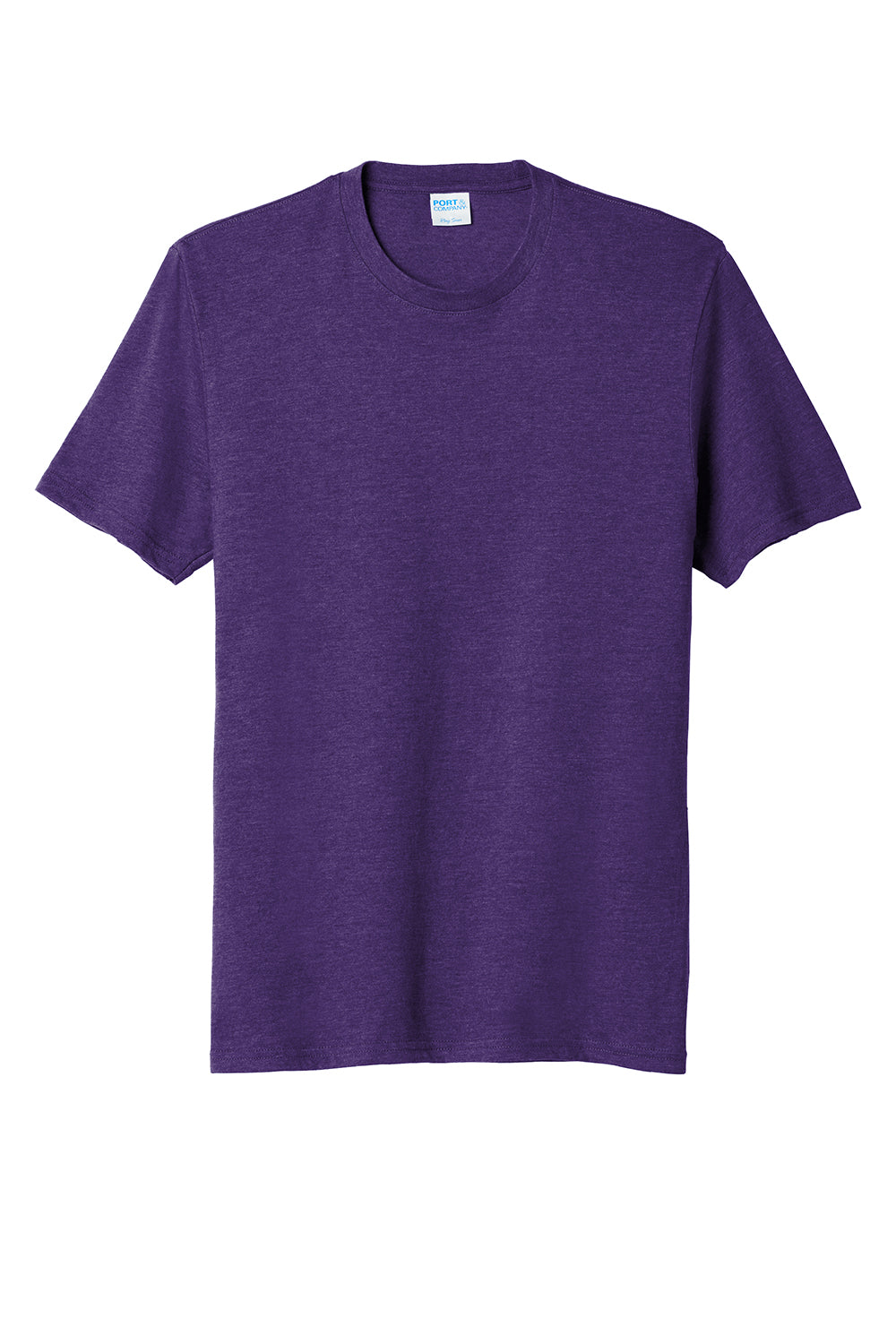 Port & Company PC455 Mens Fan Favorite Short Sleeve Crewneck T-Shirt Heather Team Purple Flat Front