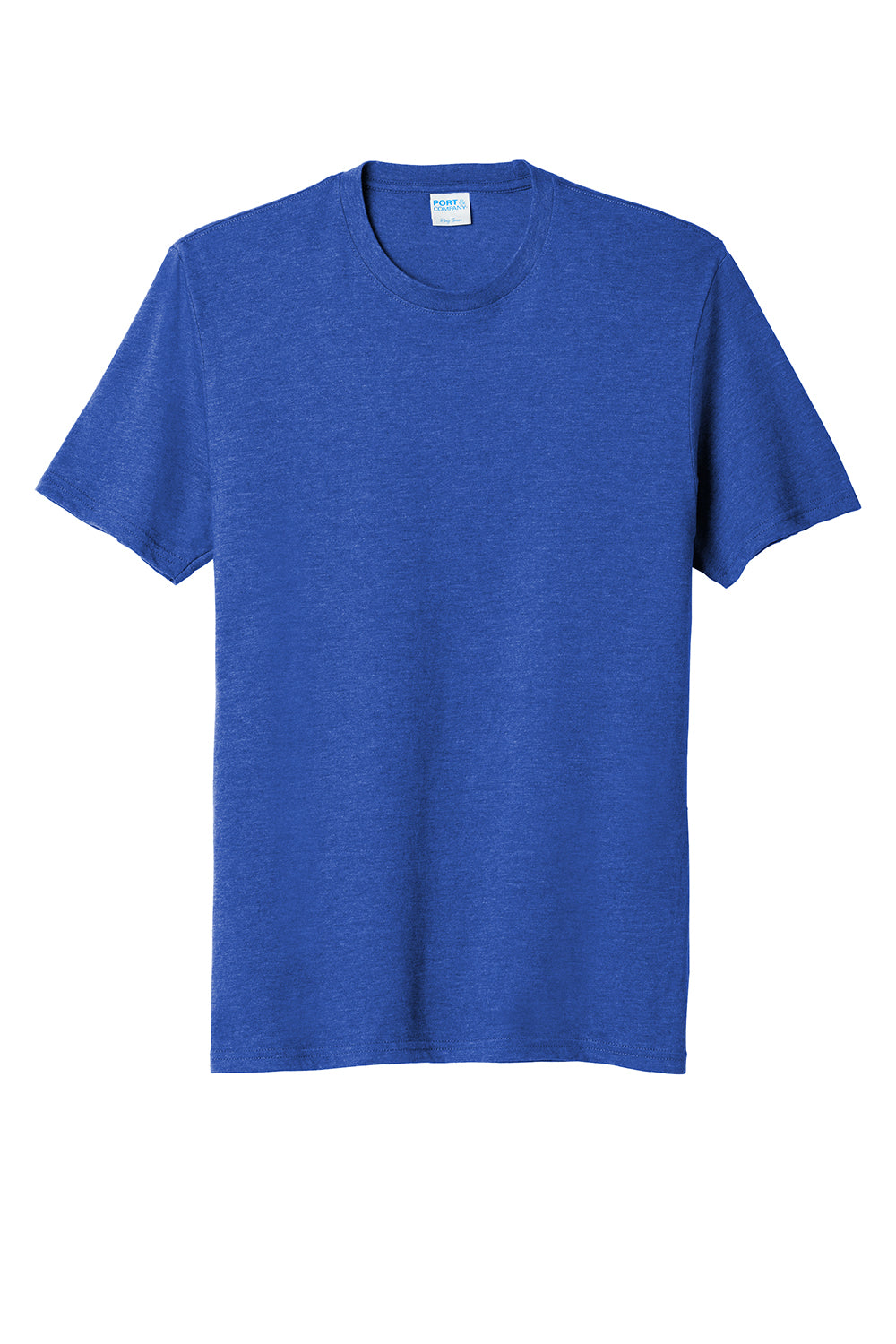 Port & Company PC455 Mens Fan Favorite Short Sleeve Crewneck T-Shirt Heather True Royal Blue Flat Front