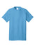 Port & Company PC54DTG Mens Core Cotton DTG Short Sleeve Crewneck T-Shirt Aquatic Blue Flat Front