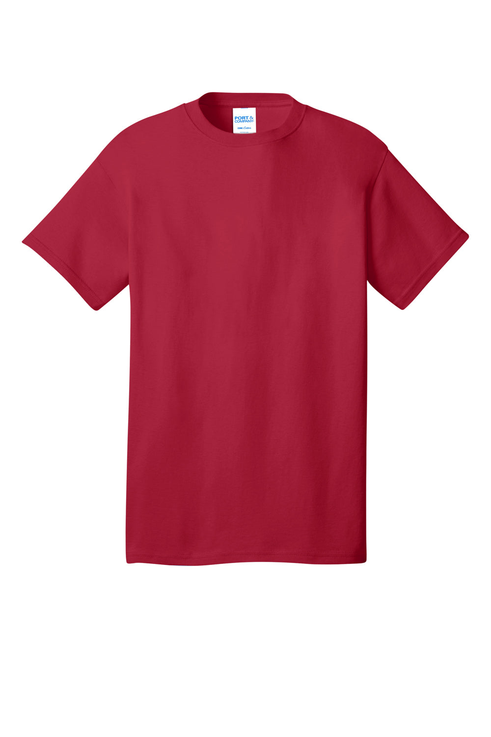 Port & Company PC54DTG Mens Core Cotton DTG Short Sleeve Crewneck T-Shirt Red Flat Front