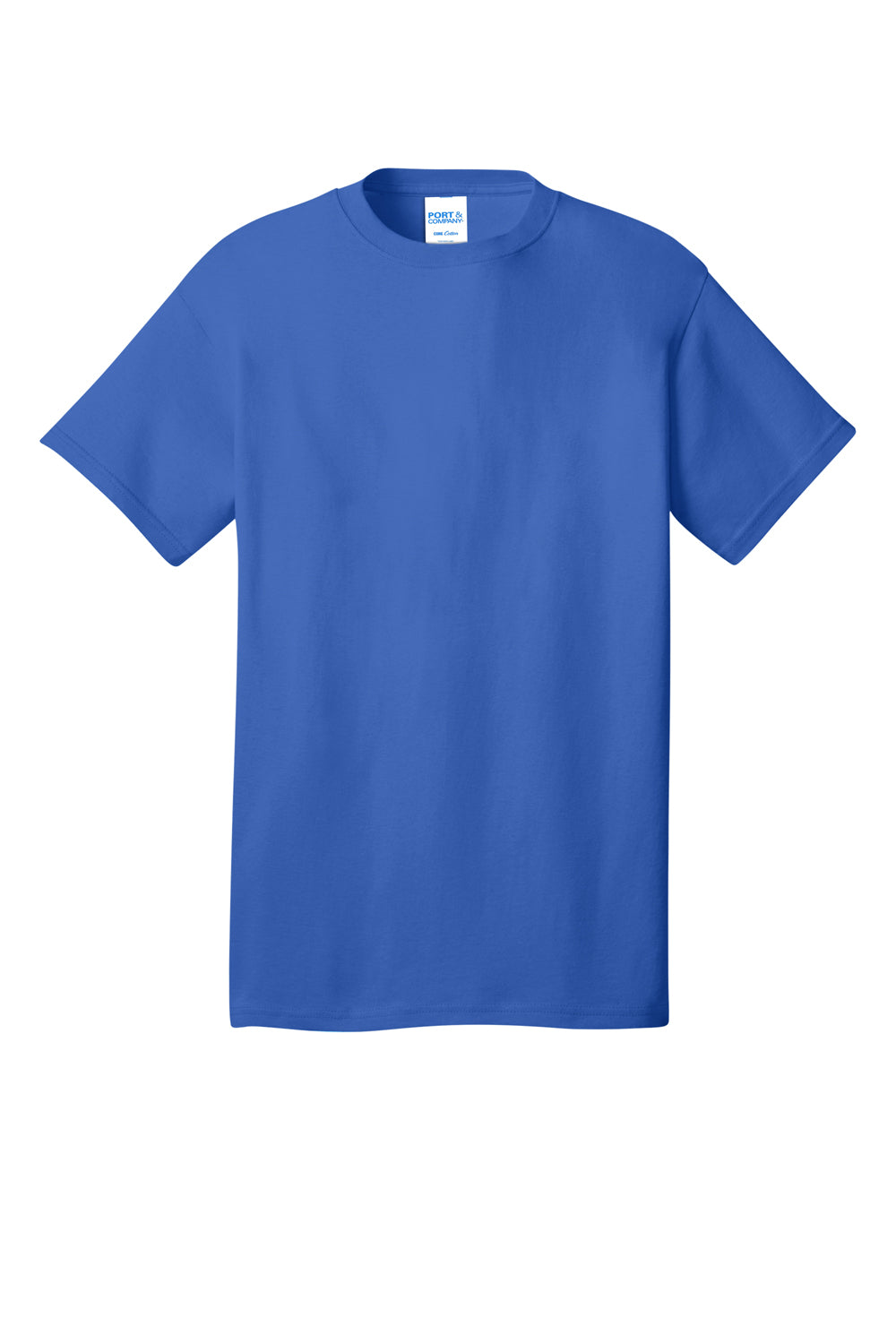 Port & Company PC54DTG Mens Core Cotton DTG Short Sleeve Crewneck T-Shirt Royal Blue Flat Front