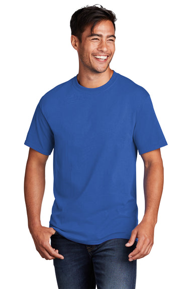 Port & Company PC54DTG Mens Core Cotton DTG Short Sleeve Crewneck T-Shirt Royal Blue Model Front