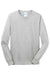 Port & Company PC54LS Mens Core Long Sleeve Crewneck T-Shirt Ash Grey Flat Front