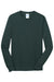 Port & Company PC54LS Mens Core Long Sleeve Crewneck T-Shirt Dark Green Flat Front