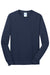 Port & Company PC54LS Mens Core Long Sleeve Crewneck T-Shirt Navy Blue Flat Front