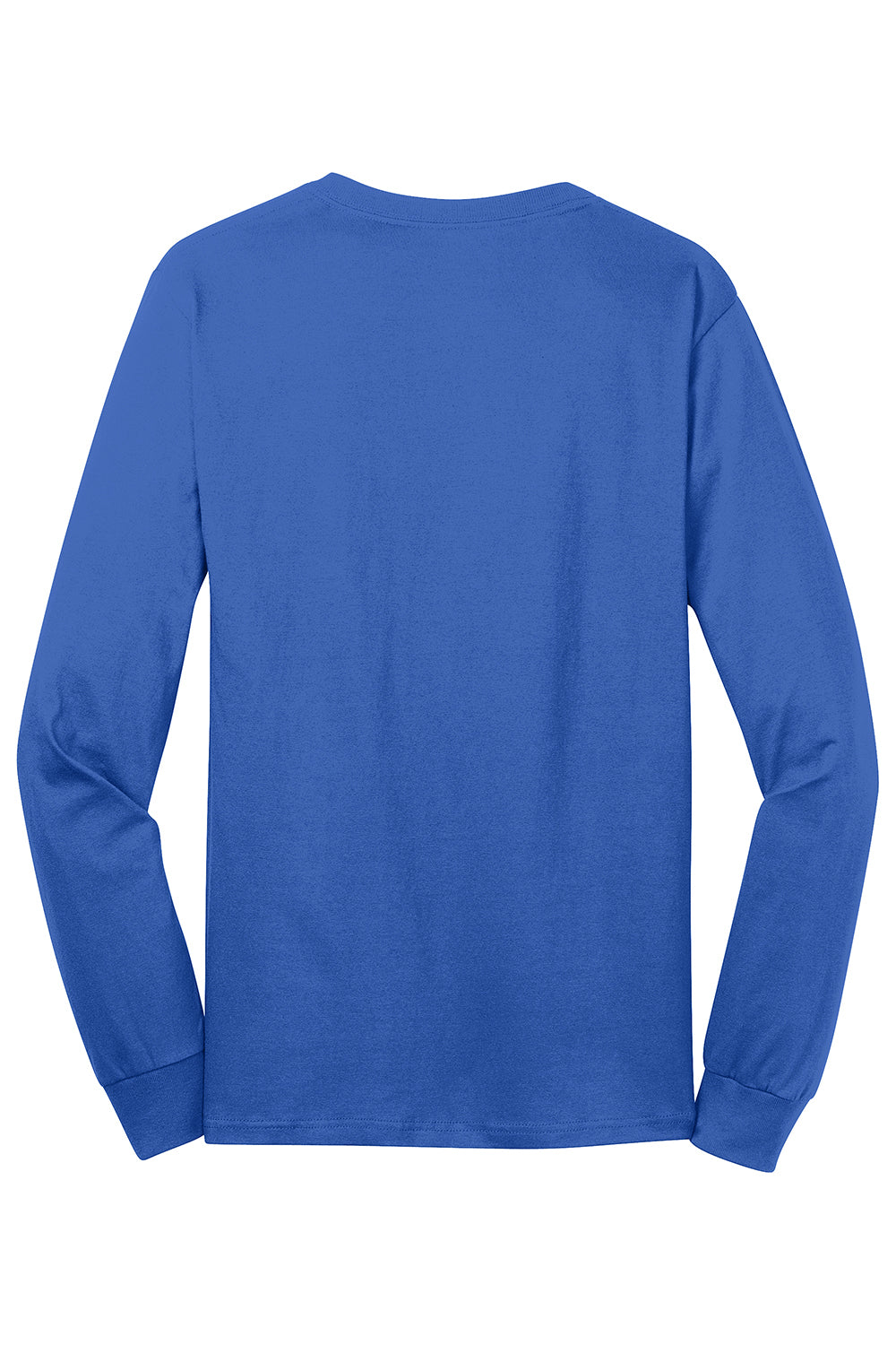 Port & Company PC54LS Mens Core Long Sleeve Crewneck T-Shirt Royal Blue Flat Back