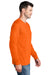 Port & Company PC54LS Mens Core Long Sleeve Crewneck T-Shirt Safety Orange Model Side