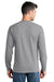 Port & Company PC54LS Mens Core Long Sleeve Crewneck T-Shirt Heather Grey Model Back