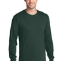 Port & Company Mens Core Long Sleeve Crewneck T-Shirt - Dark Green