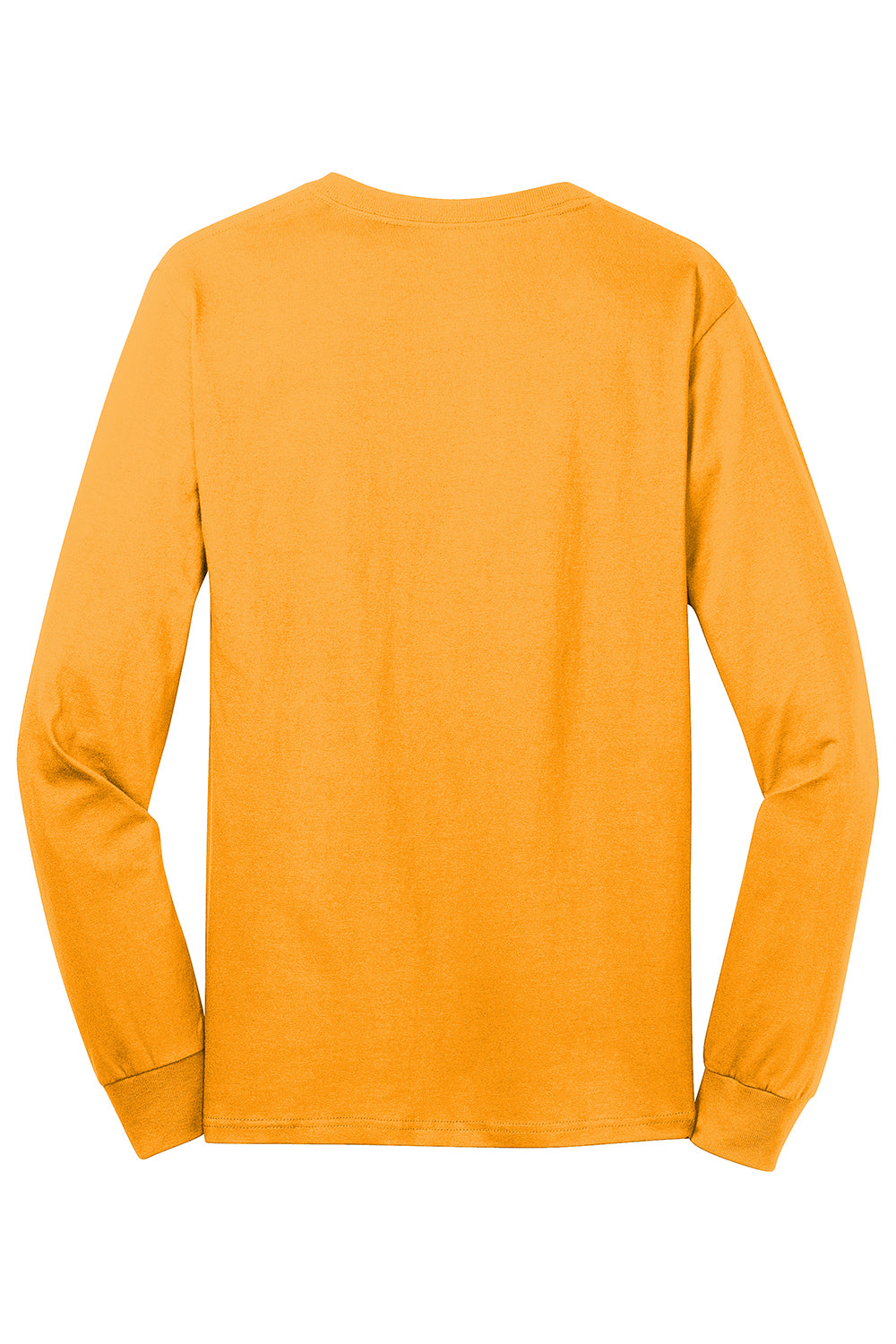 Port & Company PC54LS Mens Core Long Sleeve Crewneck T-Shirt Gold Flat Back