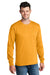 Port & Company PC54LS Mens Core Long Sleeve Crewneck T-Shirt Gold Model Front