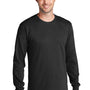 Port & Company Mens Core Long Sleeve Crewneck T-Shirt - Jet Black