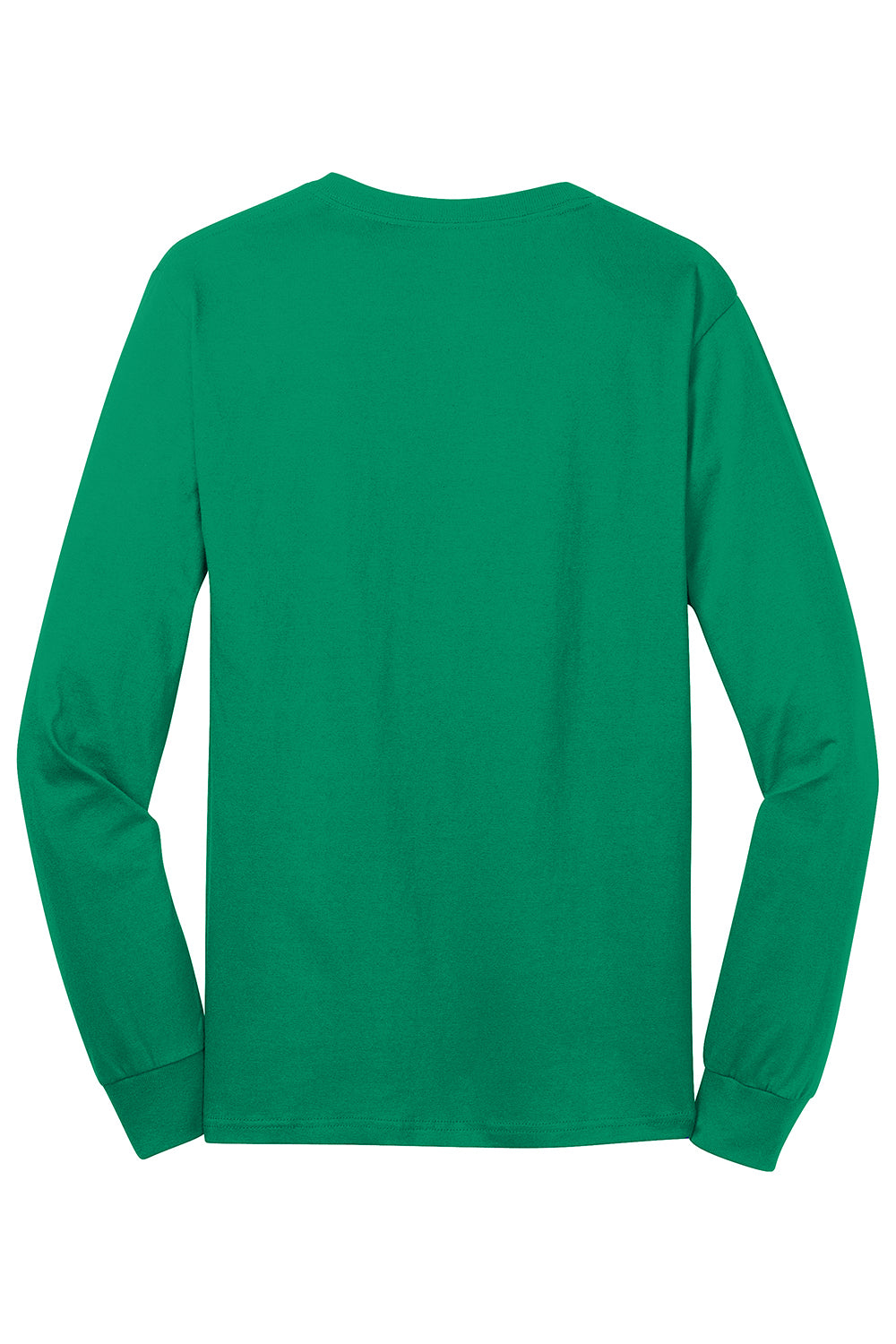 Port & Company PC54LS Mens Core Long Sleeve Crewneck T-Shirt Kelly Green Flat Back