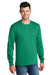 Port & Company PC54LS Mens Core Long Sleeve Crewneck T-Shirt Kelly Green Model Front