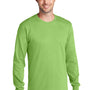 Port & Company Mens Core Long Sleeve Crewneck T-Shirt - Lime Green