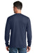 Port & Company PC54LS Mens Core Long Sleeve Crewneck T-Shirt Navy Blue Model Back