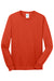 Port & Company PC54LS Mens Core Long Sleeve Crewneck T-Shirt Orange Flat Front