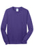 Port & Company PC54LS Mens Core Long Sleeve Crewneck T-Shirt Purple Flat Front