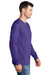 Port & Company PC54LS Mens Core Long Sleeve Crewneck T-Shirt Purple Model Side