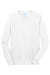 Port & Company PC54LS Mens Core Long Sleeve Crewneck T-Shirt White Flat Front