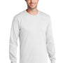 Port & Company Mens Core Long Sleeve Crewneck T-Shirt - White