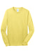 Port & Company PC54LS Mens Core Long Sleeve Crewneck T-Shirt Yellow Flat Front