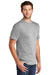 Port & Company PC54P Mens Core Short Sleeve Crewneck T-Shirt w/ Pocket Ash Grey Model 3q