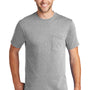 Port & Company Mens Core Short Sleeve Crewneck T-Shirt w/ Pocket - Ash Grey