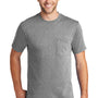 Port & Company Mens Core Short Sleeve Crewneck T-Shirt w/ Pocket - Heather Grey