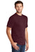 Port & Company PC54P Mens Core Short Sleeve Crewneck T-Shirt w/ Pocket Athletic Maroon Model 3q